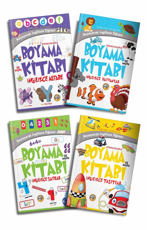 Boyayarak İngilizce Öğren Seti (4 Kitap)