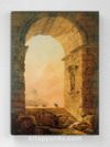 Full Frame pratiCanvas Tablo - Hubert Robert - Landscape with an Arch and The Dome of St Peter's in Rome(FF-PCŞ252)