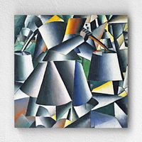 Full Frame pratiCanvas Tablo - Kazimir Malevich - Woman with Pails Dynamic Arrangement (FF-PCŞ275)