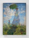 Full Frame pratiCanvas Tablo - Claude Monet - Woman with a Parasol (1875) Madame Monet and Her Son (FF-PCŞ205)