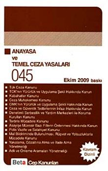 Türkiye Cumhuriyeti Anayasası ve Temel Ceza Yasaları / Cep Kanunları 045