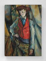 Full Frame pratiCanvas Tablo - Paul Cézanne - Le Garçon au gilet rouge, par (FF-PCŞ301)