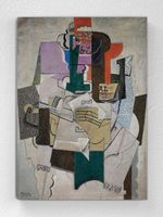 Full Frame pratiCanvas Tablo - Pablo Picasso - Fruit Dish, Bottle and Violin (FF-PCŞ289)