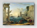 Full Frame pratiCanvas Tablo - Claude Lorrain - Seaport With The Embarkation Of The Queen Of Sheba (FF-PCŞ199)