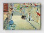 Full Frame pratiCanvas Tablo - Edouard Manet - The Rue Mosnier with Flags 1878 (FF-PCŞ221)
