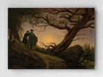 Full Frame pratiCanvas Tablo - Caspar David Friedrich - Two Men Contemplating the Moon (FF-PCŞ192)
