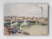 Full Frame pratiCanvas Tablo - Camille Pissarro - Morning, An Overcast Day, Rouen (FF-PCŞ181)