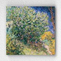 Full Frame pratiCanvas Tablo - Vincent van Gogh - Lilac Bush (FF-PCŞ174)