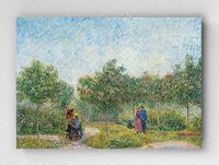 Full Frame pratiCanvas Tablo - Vincent Van Gogh - Garden With Courting Couples (FF-PCŞ173)