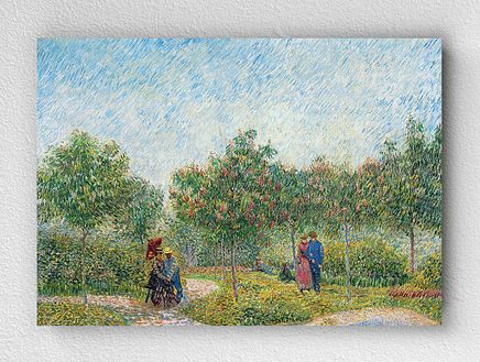 Full Frame pratiCanvas Tablo - Vincent Van Gogh - Garden With Courting Couples (FF-PCŞ173)