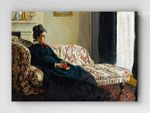 Full Frame pratiCanvas Tablo - Claude Monet - Meditation, Mrs. Monet Sitting on a Sofa (FF-PCŞ201)