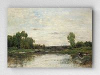 Full Frame pratiCanvas Tablo - Charles-François Daubigny - View on the Oise (FF-PCŞ195)