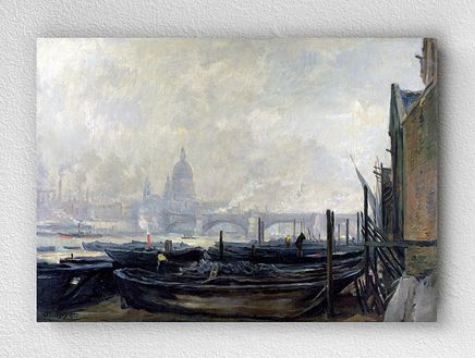 Full Frame pratiCanvas Tablo - Charles-François Daubigny - St Paul's from the Surrey Side (FF-PCŞ194)