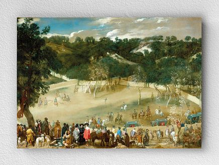 Full Frame pratiCanvas Tablo - Diego Velázquez - Philip IV hunting Wild Boar (La Tela Real) (FF-PCŞ210)