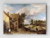 Full Frame pratiCanvas Tablo - David Teniers the Younger - Peasants playing Bowls outside a Village Inn (FF-PCŞ211)