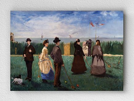 Full Frame pratiCanvas Tablo - Edouard Manet - Croquet at Boulogne (FF-PCŞ217)