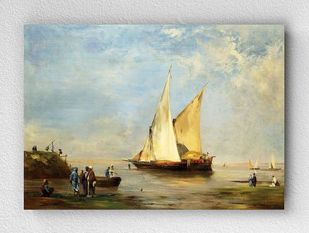 Full Frame pratiCanvas Tablo - Eugène Fromentin - The Banks of the Nile (FF-PCŞ225)