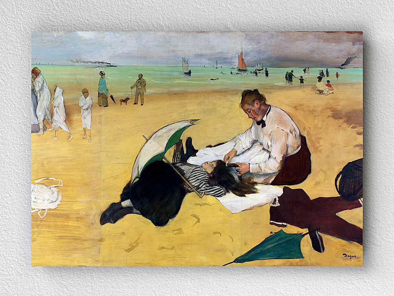 Full Frame pratiCanvas Tablo - Hilaire-Germain-Edgar Degas - Beach