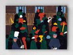 Full Frame pratiCanvas Tablo - Jacob Lawrence The Railroad Stations Were At Times So Over-packed With People Leaving That Special Guards Had To Be Called İn To Keep Order (FF-PCŞ259)