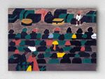 Full Frame pratiCanvas Tablo - Jacob Lawrence The Railroad Stations İn The South Were Crowded With People Leaving For The North (FF-PCŞ258)