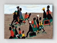 Full Frame pratiCanvas Tablo - Jacob Lawrence The Migrants Arrived İn Great Numbers (FF-PCŞ257)