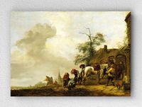Full Frame pratiCanvas Tablo - Philips Wouwermans - A Horse being Shod outside a Village Smithy(FF-PCŞ308)