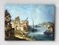 Full Frame pratiCanvas Tablo - Michele Marieschi - Buildings and Figures near a River with Shipping (FF-PCŞ283)