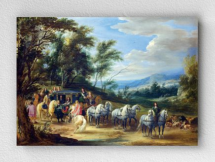 Full Frame pratiCanvas Tablo - Adam-François van der Meulen - Philippe François d'Arenberg meeting Troops (FF-PCŞ171)