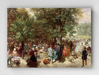 Full Frame pratiCanvas Tablo - Adolph Menzel - Afternoon in the Tuileries Gardens (FF-PCŞ172)