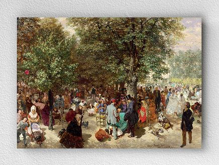 Full Frame pratiCanvas Tablo - Adolph Menzel - Afternoon in the Tuileries Gardens (FF-PCŞ172)