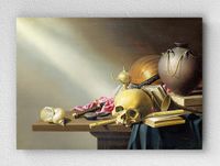 Full Frame pratiCanvas Tablo - Harmen Steenwyck - Still Life- An Allegory of the Vanities of Human Life (FF-PCŞ243)
