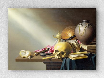 Full Frame pratiCanvas Tablo - Harmen Steenwyck - Still Life- An Allegory of the Vanities of Human Life (FF-PCŞ243)