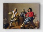 Full Frame pratiCanvas Tablo - Jan Molenaer - Two Boys and a Girl making Music (FF-PCŞ264)
