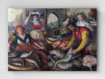 Full Frame pratiCanvas Tablo - Joachim Beuckelaer - The Four Elements Water	(FF-PCŞ267)
