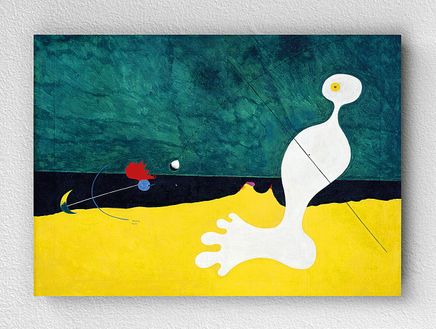 Full Frame pratiCanvas Tablo - Joan Miró - Person Throwing a Stone at a Bird (FF-PCŞ269)