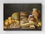 Full Frame pratiCanvas Tablo - Luis Meléndez - Still Life with Oranges and Walnuts (FF-PCŞ276)