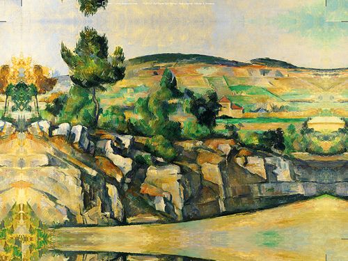 Full Frame pratiCanvas Tablo - Paul Cézanne - Hillside in Provence