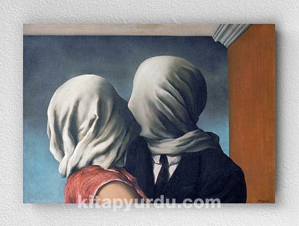 Full Frame pratiCanvas Tablo - René Magritte -The Lovers (FF-PCŞ315)