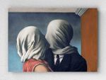 Full Frame pratiCanvas Tablo - René Magritte -The Lovers (FF-PCŞ315)