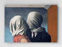 Full Frame pratiCanvas Tablo - René Magritte -The Lovers (FF-PCŞ315)