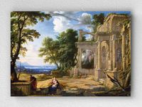 Full Frame pratiCanvas Tablo - Pierre Patel - Landscape with the Rest on the Flight into Egypt (FF-PCŞ310)