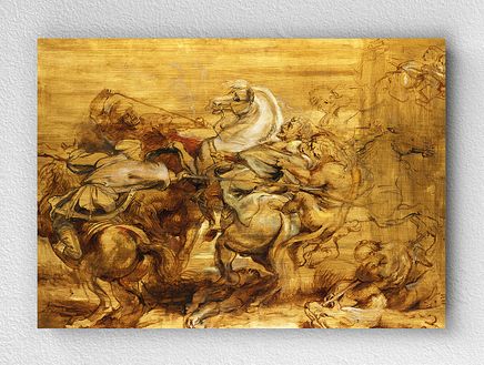 Full Frame pratiCanvas Tablo - Peter Paul Rubens - A Lion Hunt (FF-PCŞ306)