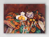 Full Frame pratiCanvas Tablo - Paul Cézanne - Still Life with Ginger Jar, Sugar Bowl, and Oranges (FF-PCŞ298)