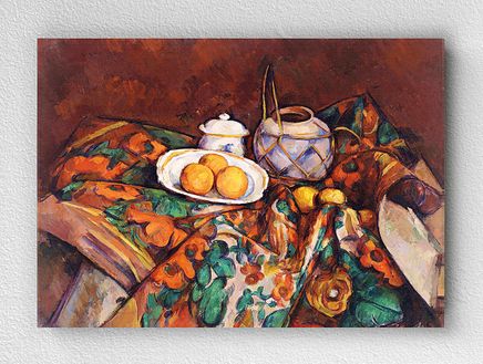Full Frame pratiCanvas Tablo - Paul Cézanne - Still Life with Ginger Jar, Sugar Bowl, and Oranges (FF-PCŞ298)
