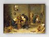 Full Frame pratiCanvas Tablo - David Teniers the Younger - Two Men playing Cards in the Kitchen of an Inn (FF-PCŞ212)