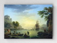 Full Frame pratiCanvas Tablo - Claude-Joseph Vernet - Sunset (FF-PCŞ206)