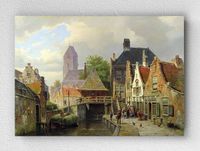 Full Frame pratiCanvas Tablo - Willem Koekkoek - View of Oudewater	(FF-PCŞ334)