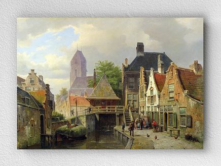 Full Frame pratiCanvas Tablo - Willem Koekkoek - View of Oudewater	(FF-PCŞ334)