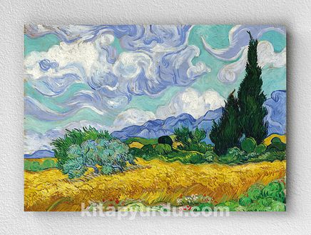 Full Frame pratiCanvas Tablo - Vincent van Gogh - Wheat Field with Cypresses (FF-PCŞ333)