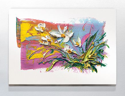 Full Frame Duvar Sanatları - CanvasWall DD - Yağlı Boya Çiçek Buketi Beyaz (FF-W137)